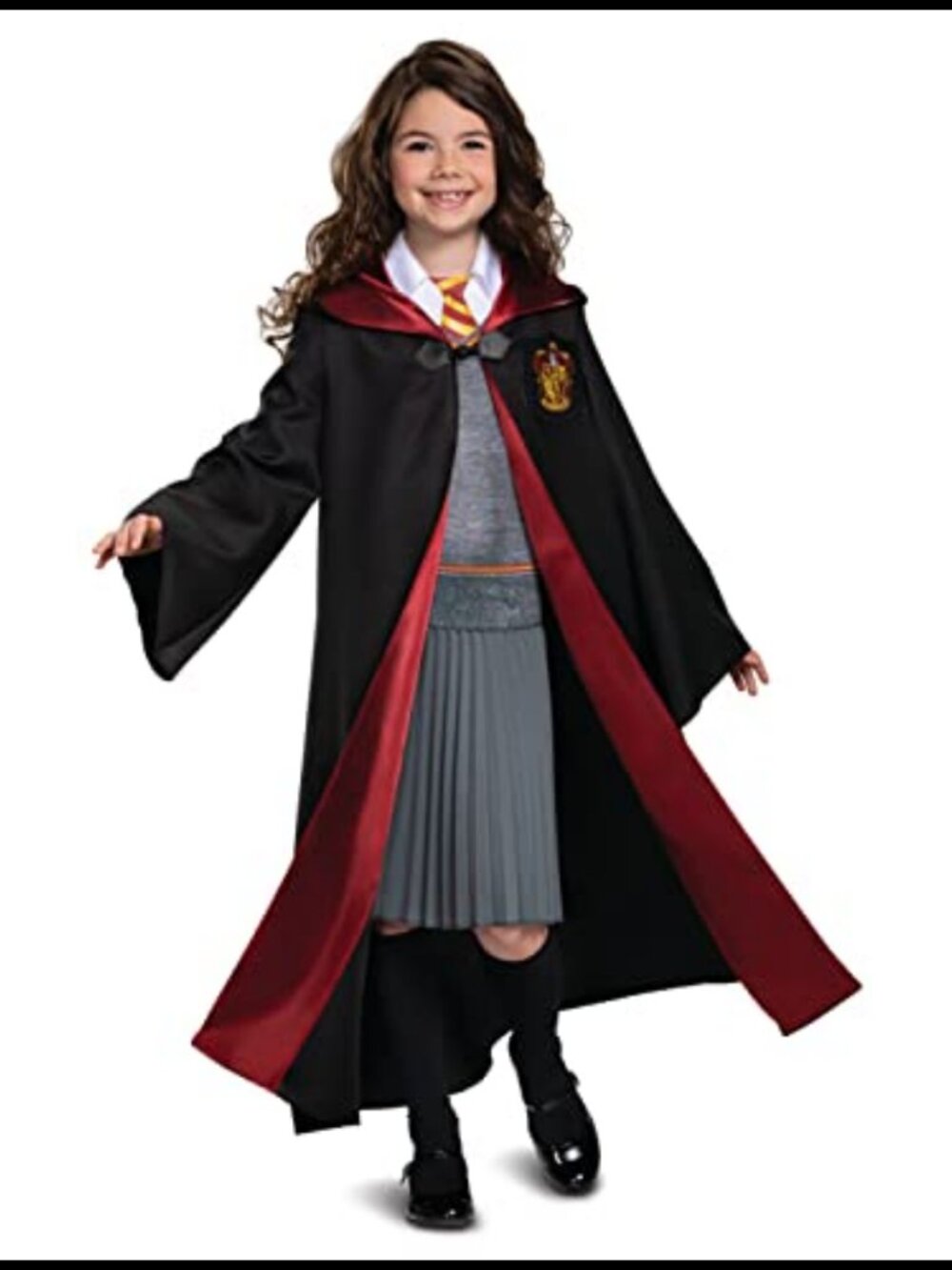 Girls Deluxe Hermione Granger Costume 100% Polyester Gryffindor Robe Dress Size